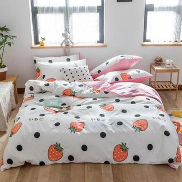 3D Polka Dot Strawberry 15013 Bed Pillowcases Quilt