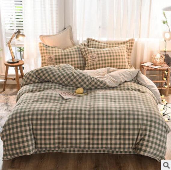 3D Green Grid 20091 Bed Pillowcases Quilt