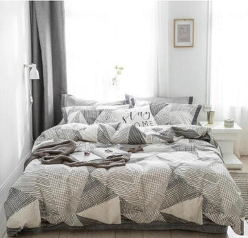 3D Gray Triangle 18103 Bed Pillowcases Quilt