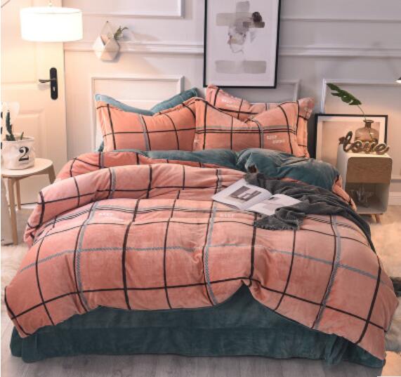 3D Red Grid 20135 Bed Pillowcases Quilt