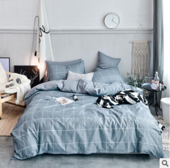 3D Light Blue Grid 15086 Bed Pillowcases Quilt