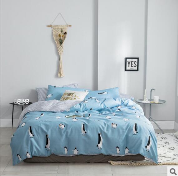 3D Light Blue Penguin 15026 Bed Pillowcases Quilt