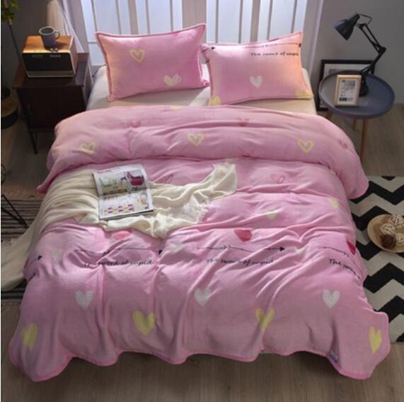 3D Pink Heart 20184 Bed Pillowcases Quilt