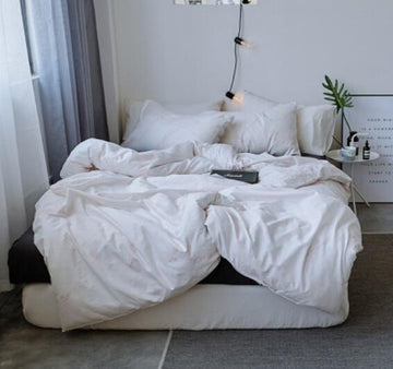 3D Pure White 16005 Bed Pillowcases Quilt