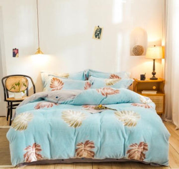 3D Big Golden Leaves 20095 Bed Pillowcases Quilt