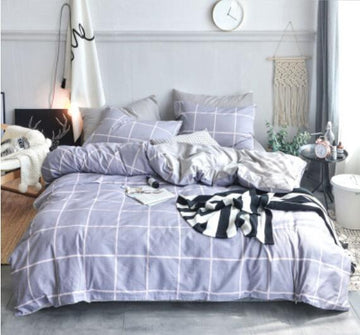 3D Light Gray Grid 15088 Bed Pillowcases Quilt