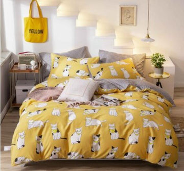 3D Yellow Background Cat 16074 Bed Pillowcases Quilt