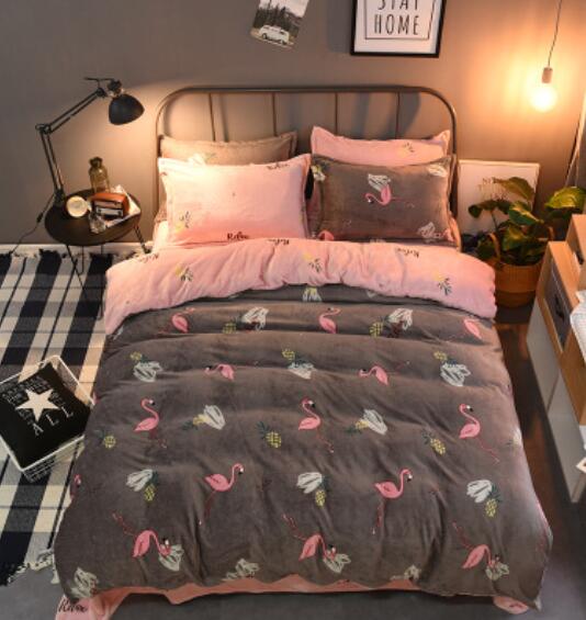 3D Flamingo Pattern 13196 Bed Pillowcases Quilt