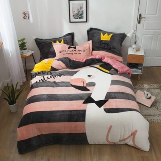 3D White Flamingo 18014 Bed Pillowcases Quilt