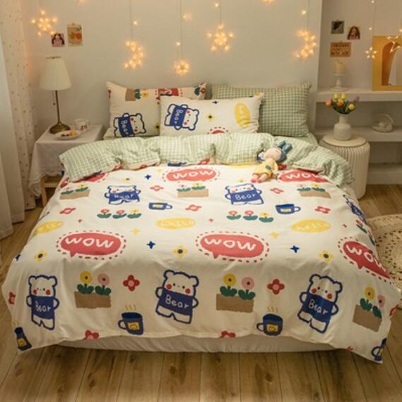 3D Bear Flower 40311 Bed Pillowcases Quilt