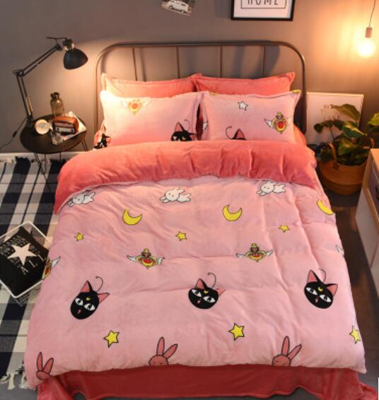 3D Luna Cat Moon 13197 Bed Pillowcases Quilt