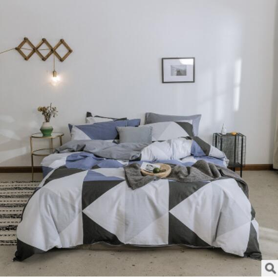 3D Blue Gray White Triangle 14054 Bed Pillowcases Quilt