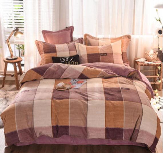 3D Brown Plaid 20064 Bed Pillowcases Quilt