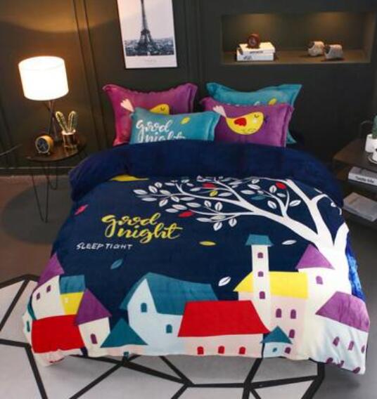 3D Colorful Houses 17005 Bed Pillowcases Quilt