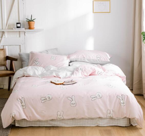 3D Light Pink Bunny 40105 Bed Pillowcases Quilt