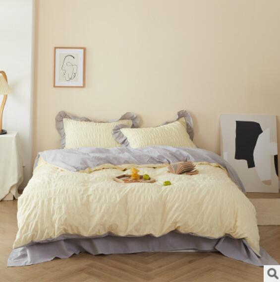 3D Creamy-White 50122 Bed Pillowcases Quilt