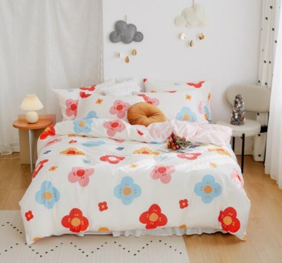 3D Blue Red Flower 20020 Bed Pillowcases Quilt