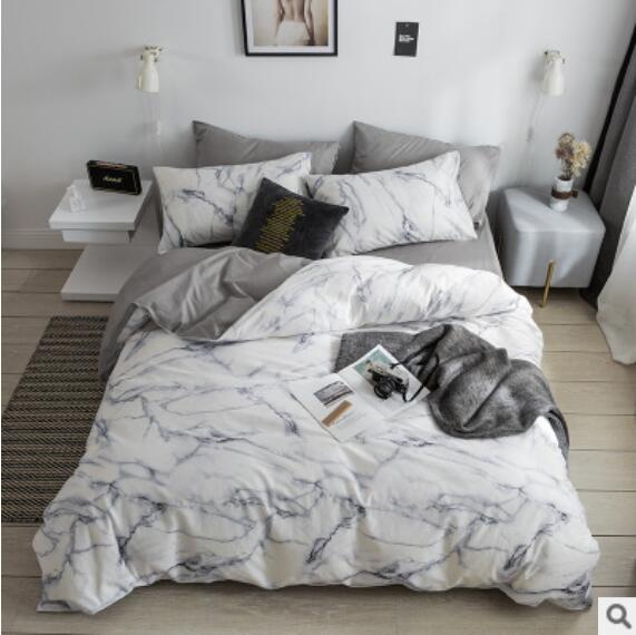 3D Marble Light Gray 15123 Bed Pillowcases Quilt