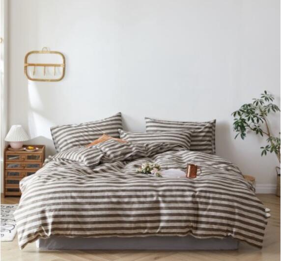 3D Brown Horizontal Stripes 30016 Bed Pillowcases Quilt