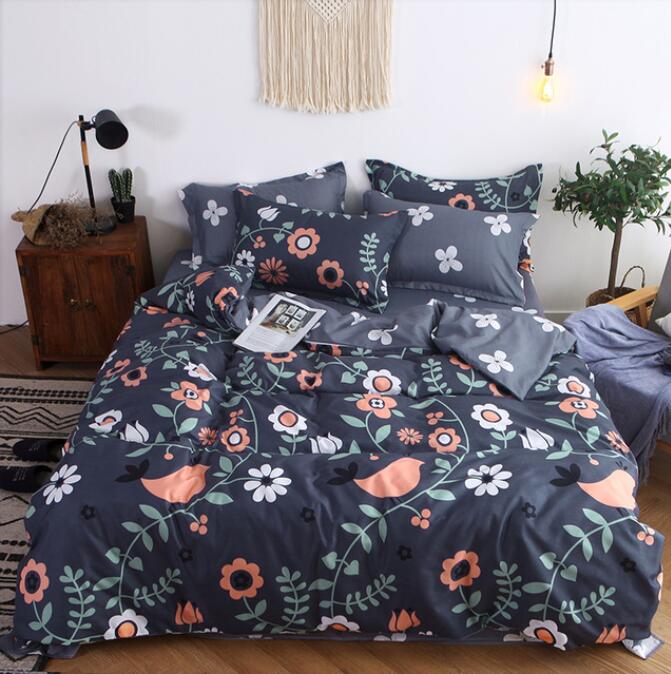 3D Black Background Flower Pattern 12036 Bed Pillowcases Quilt
