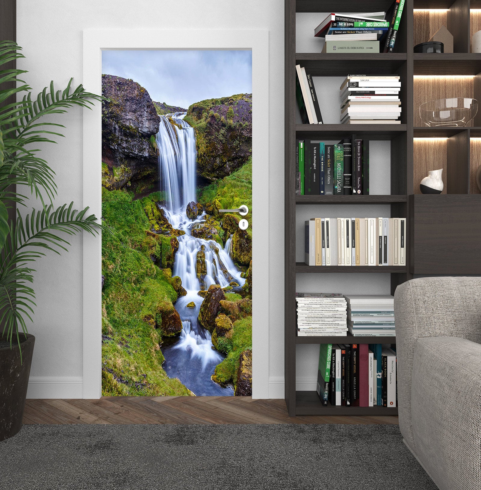 3D Stone Waterfall 24124 Door Mural