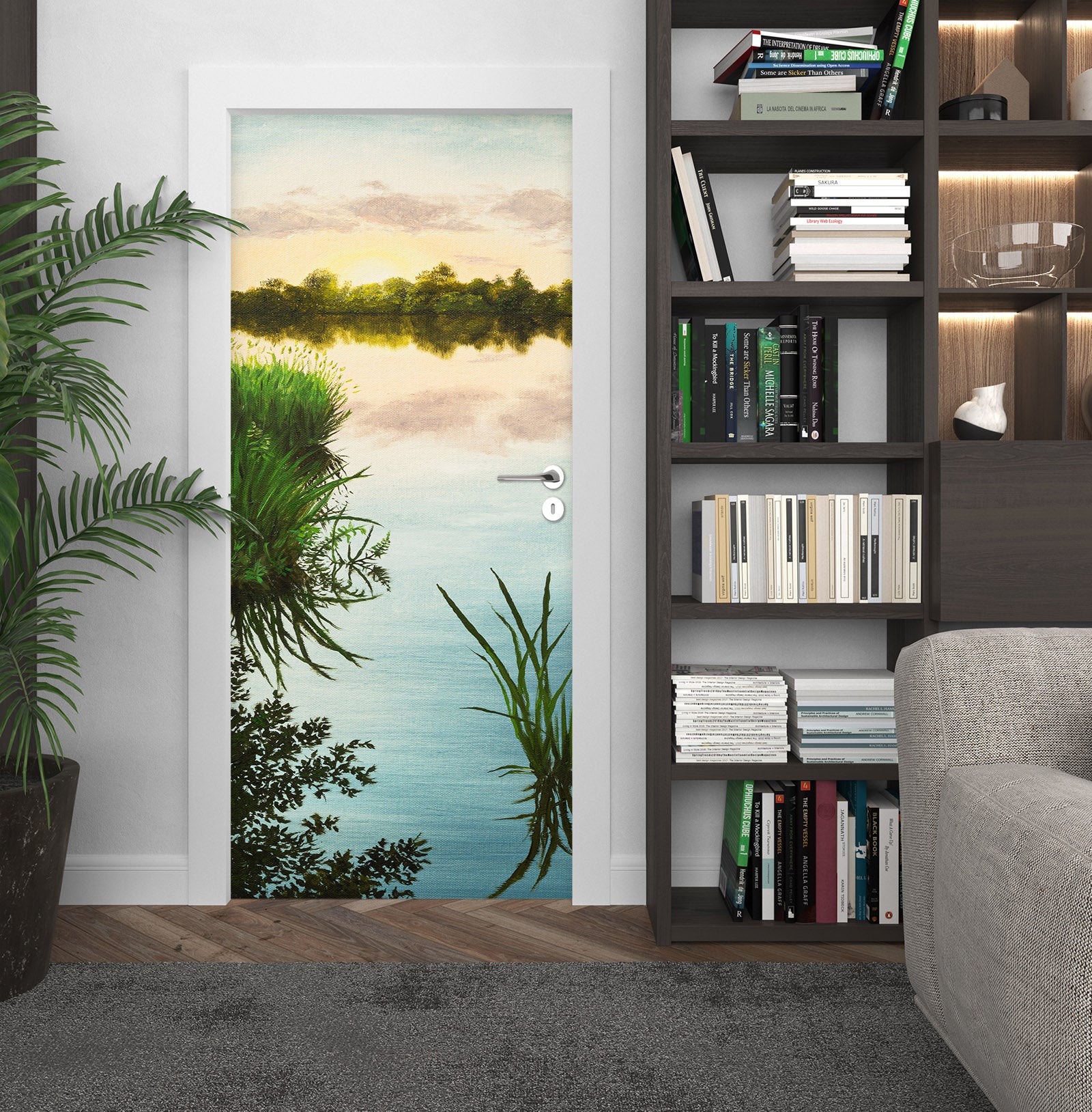 3D Lake Grass 9442 Marina Zotova Door Mural