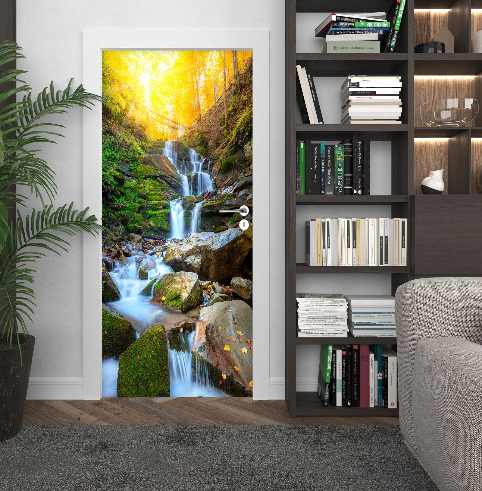 3D Stone Running Water 24164 Door Mural