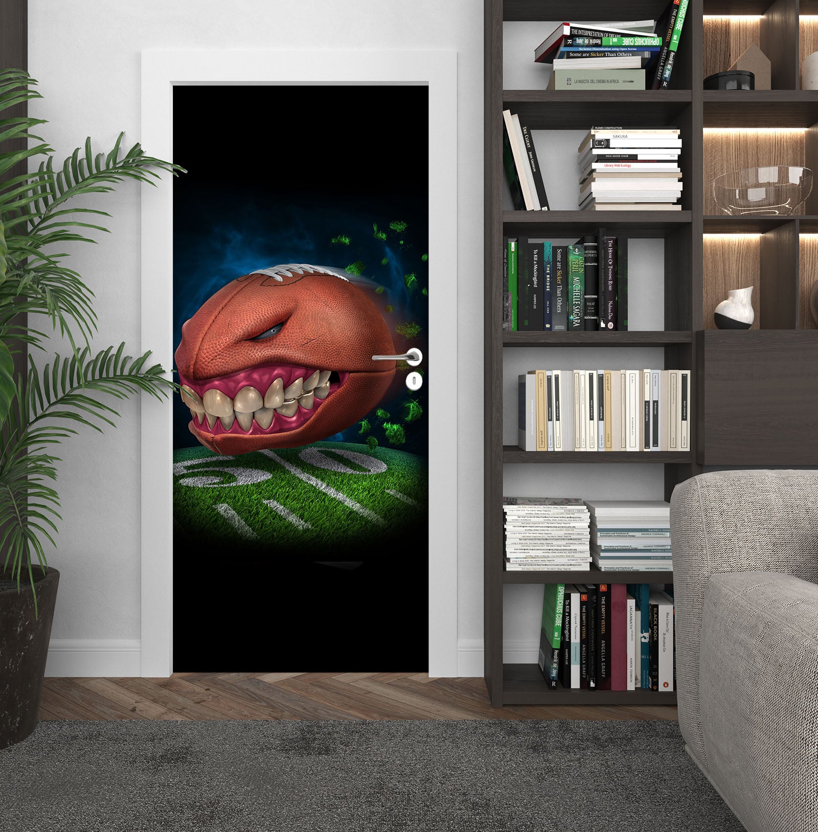 3D Rugby Teeth 619 Tom Wood Door Mural