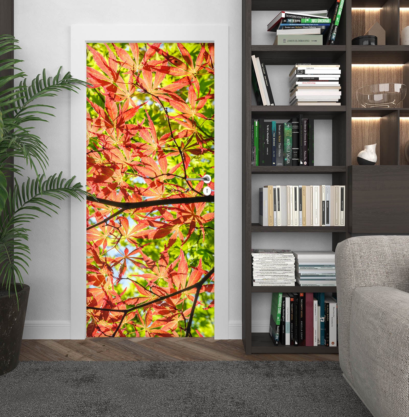 3D Nice Maple Leaves 5170 Assaf Frank Door Mural