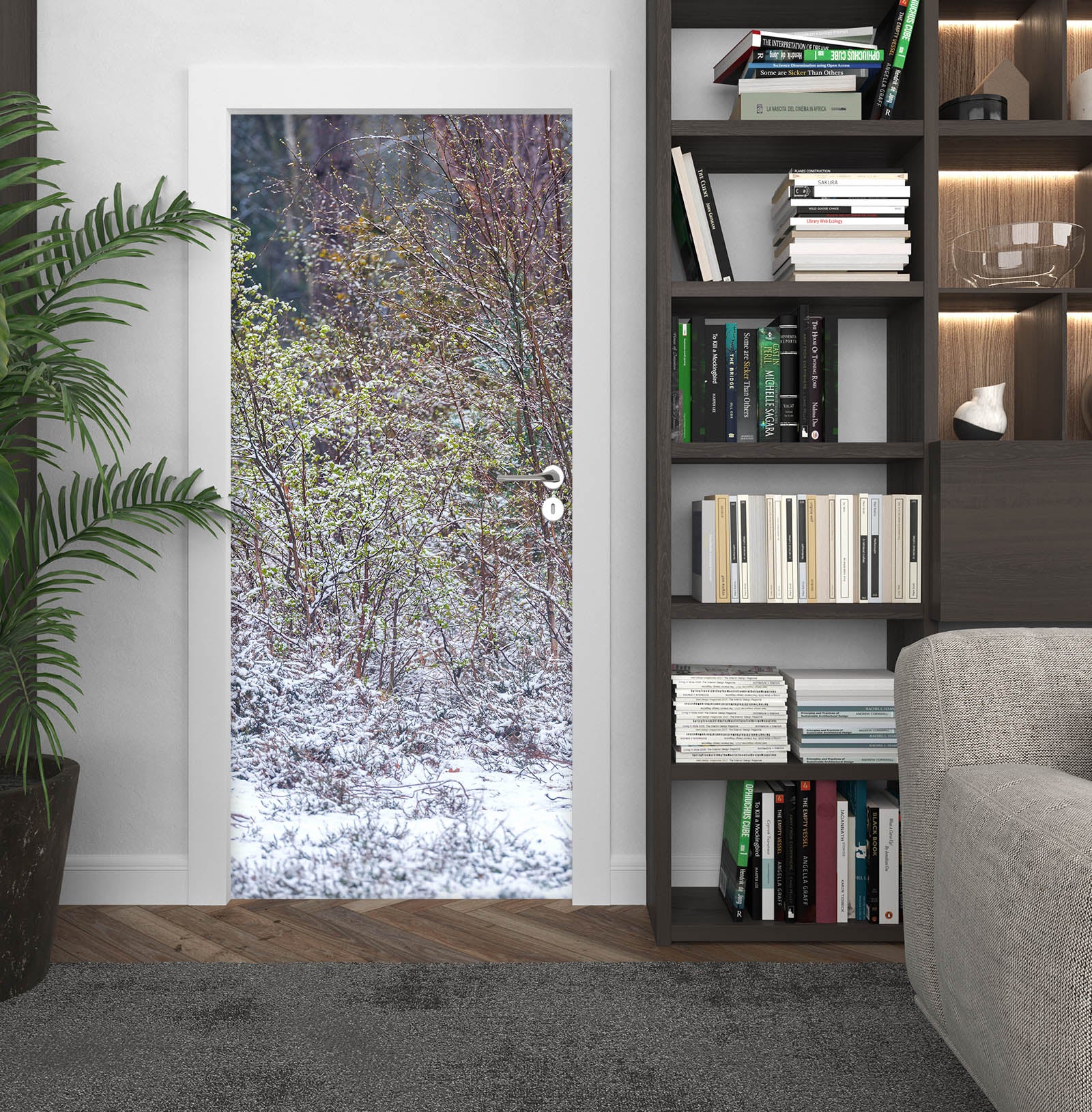 3D Snow Trees 5144 Assaf Frank Door Mural