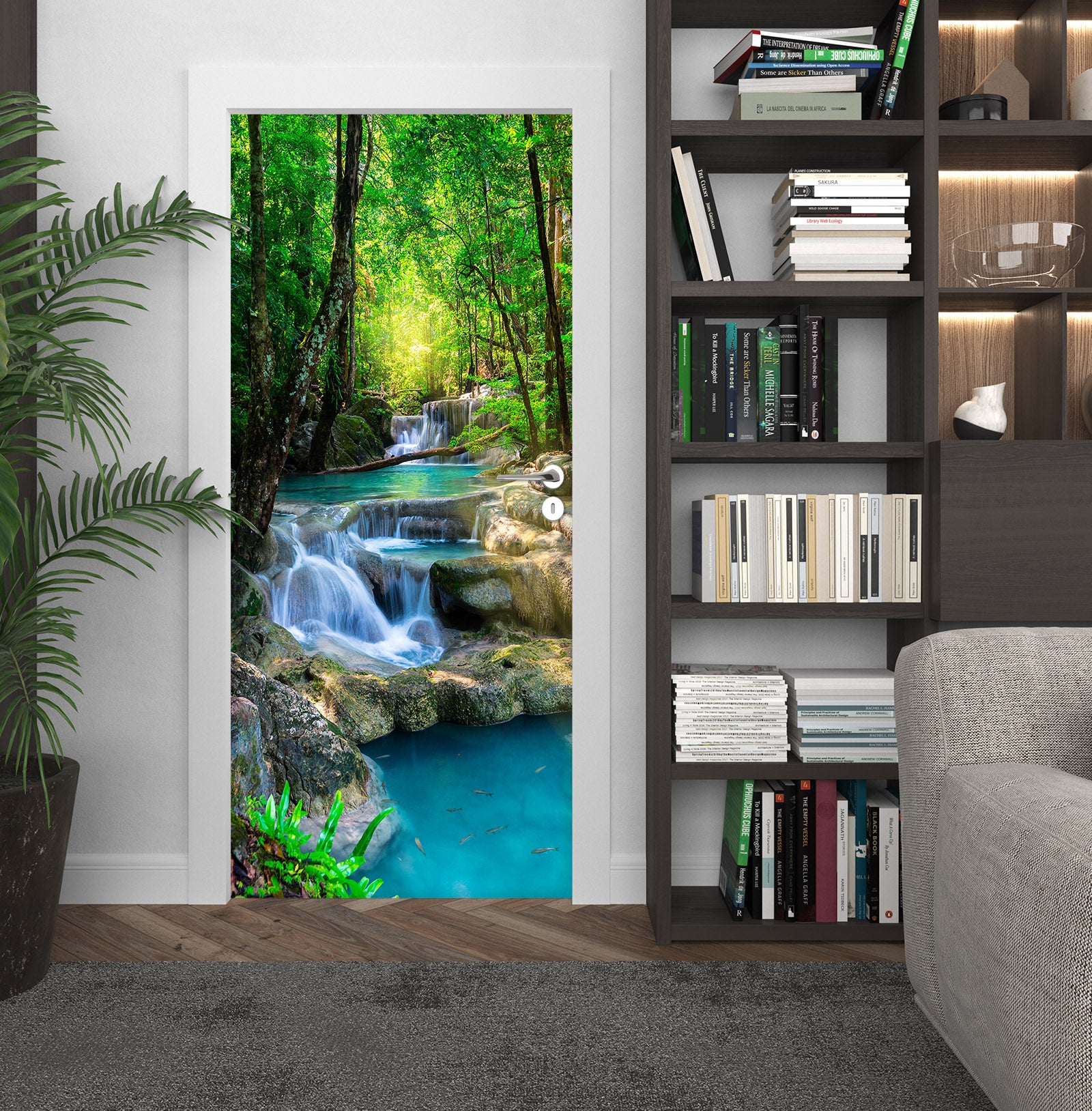 3D Forest Water 25073 Door Mural