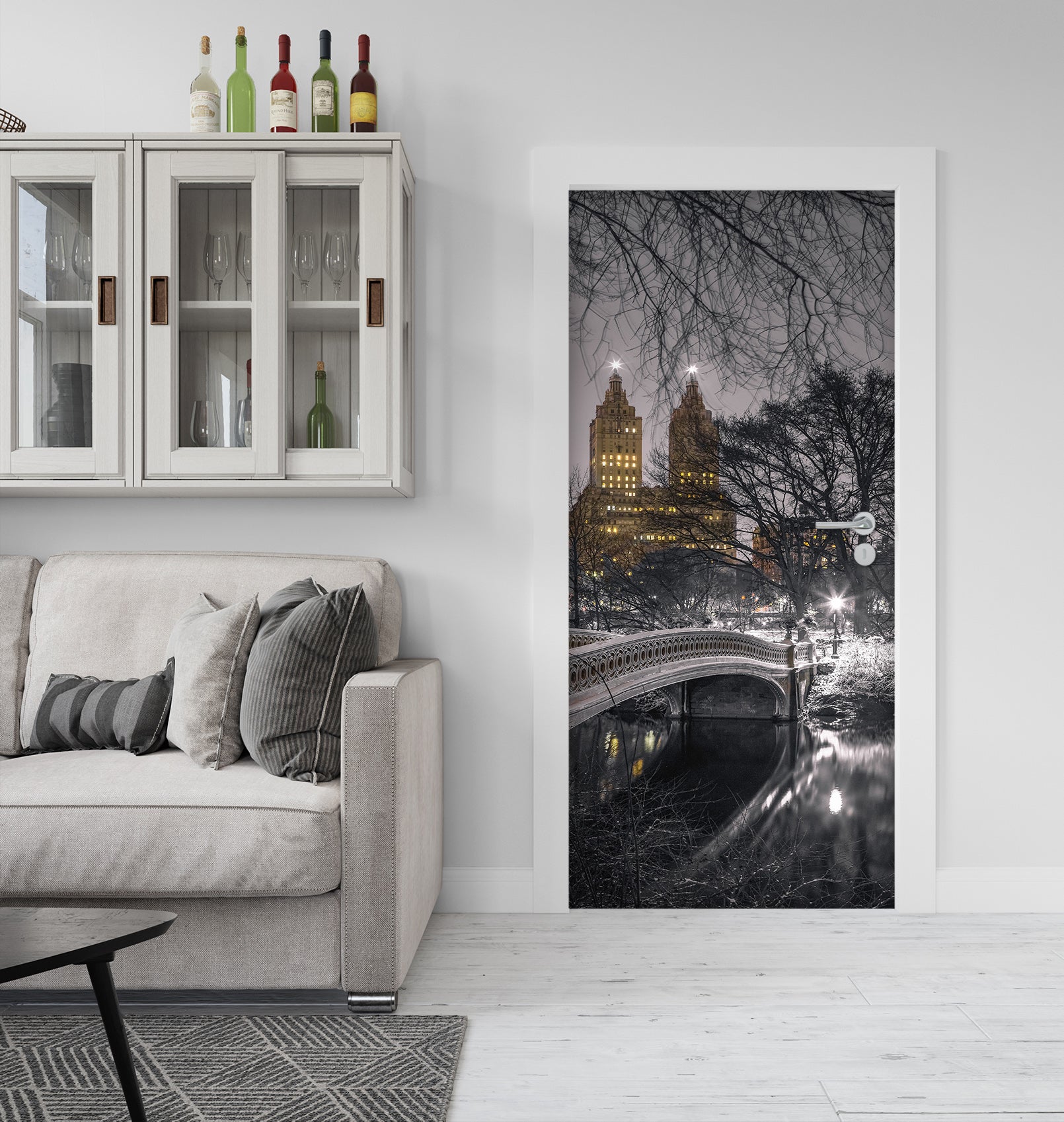 3D Bridge Building Night 106132 Assaf Frank Door Mural