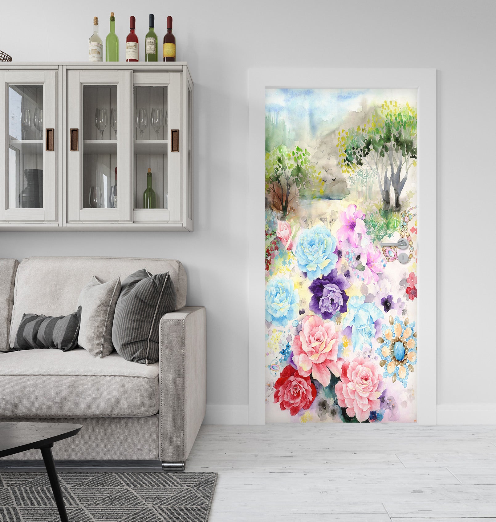 3D Flower Bush 25045 Door Mural