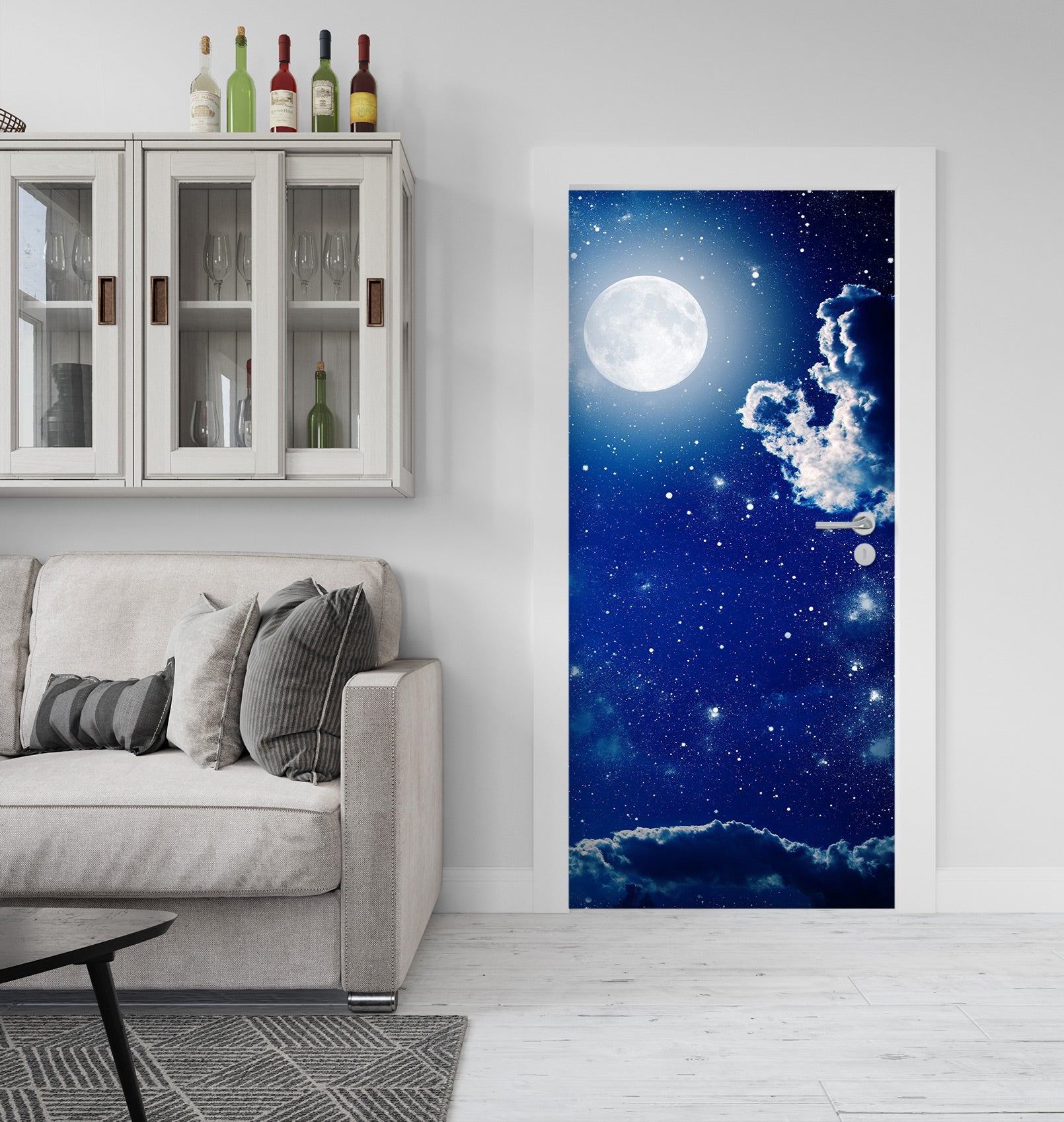 3D Moon Cloud 23221 Door Mural