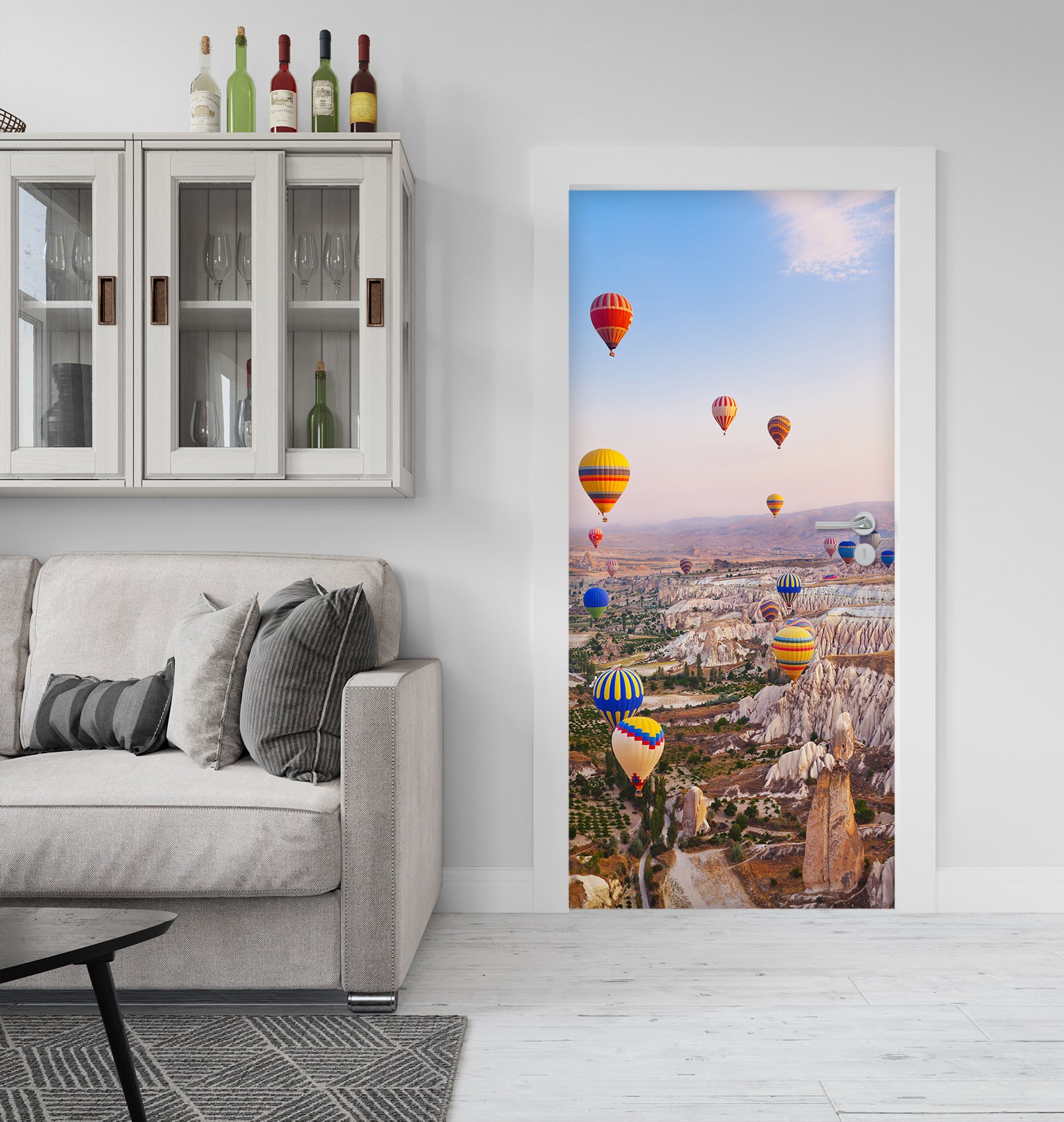 3D Hot Air Balloon 25105 Door Mural