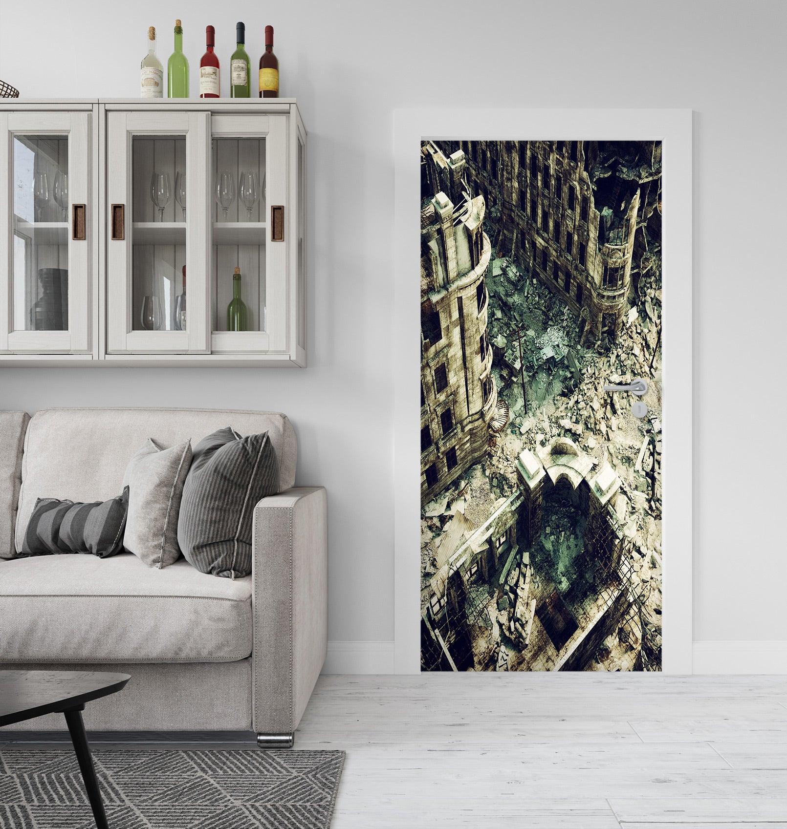 3D Abandoned Building 076 Door Mural