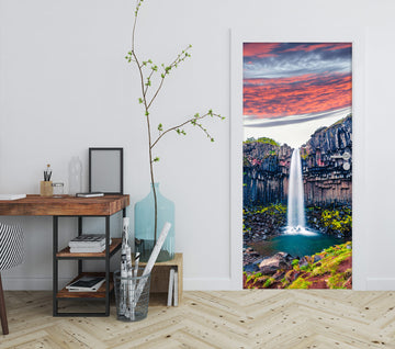 3D Waterfall Clouds 24130 Door Mural