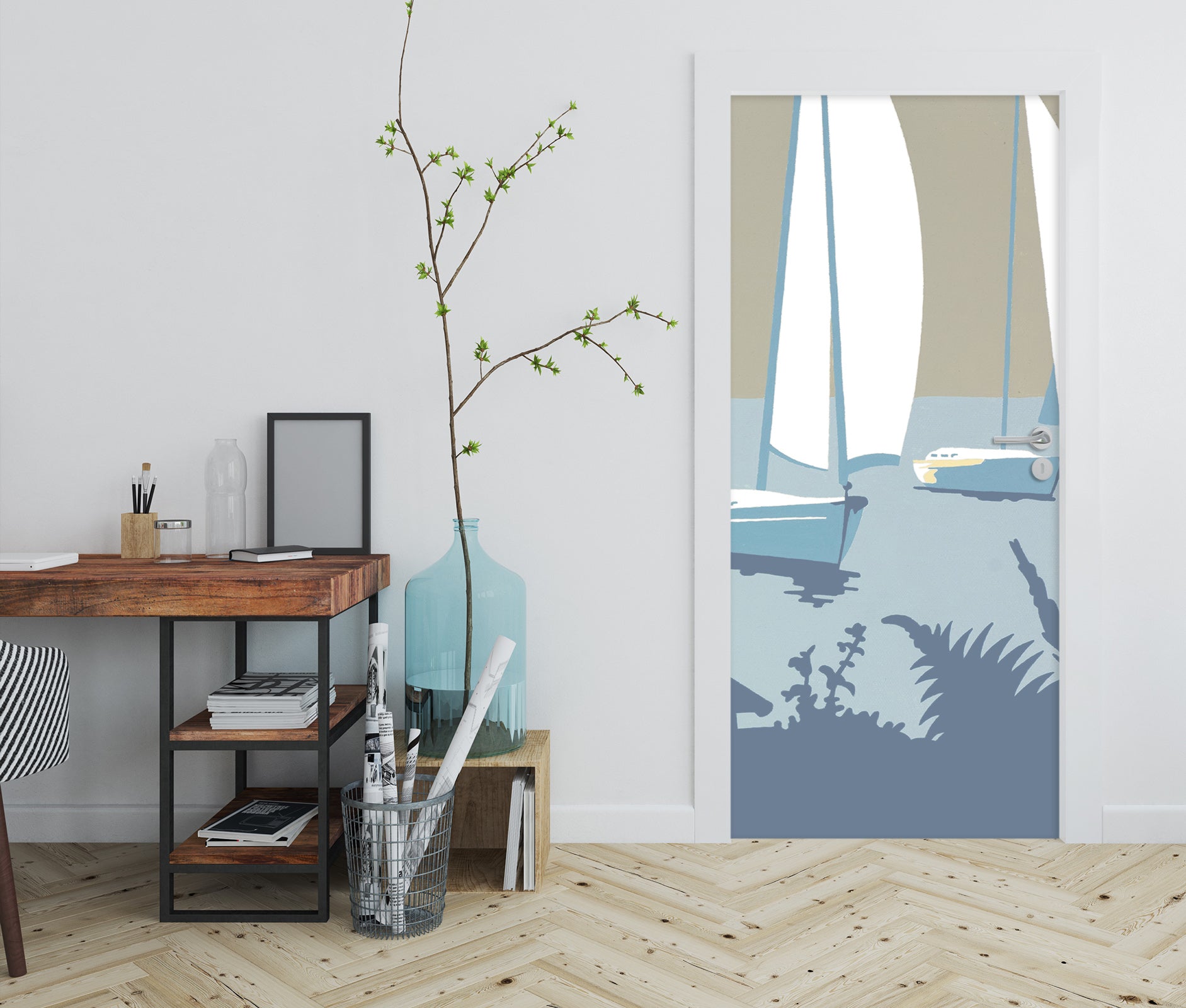 3D Sailing Bush 9266 Steve Read Door Mural