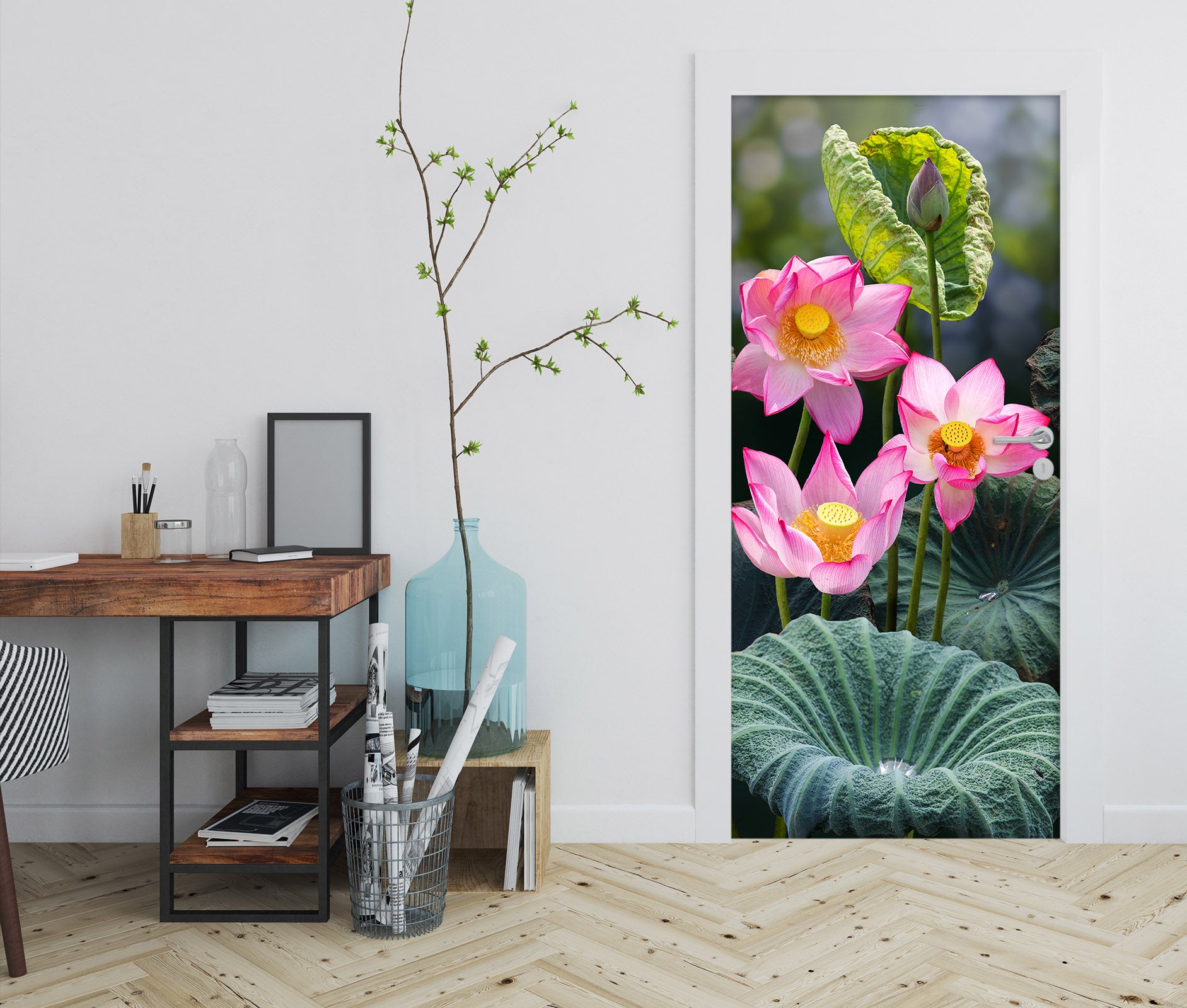3D Lotus 25198 Door Mural