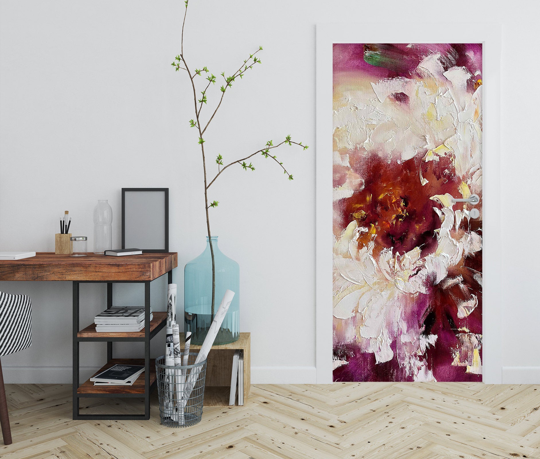 3D Nice Peony 3106 Skromova Marina Door Mural