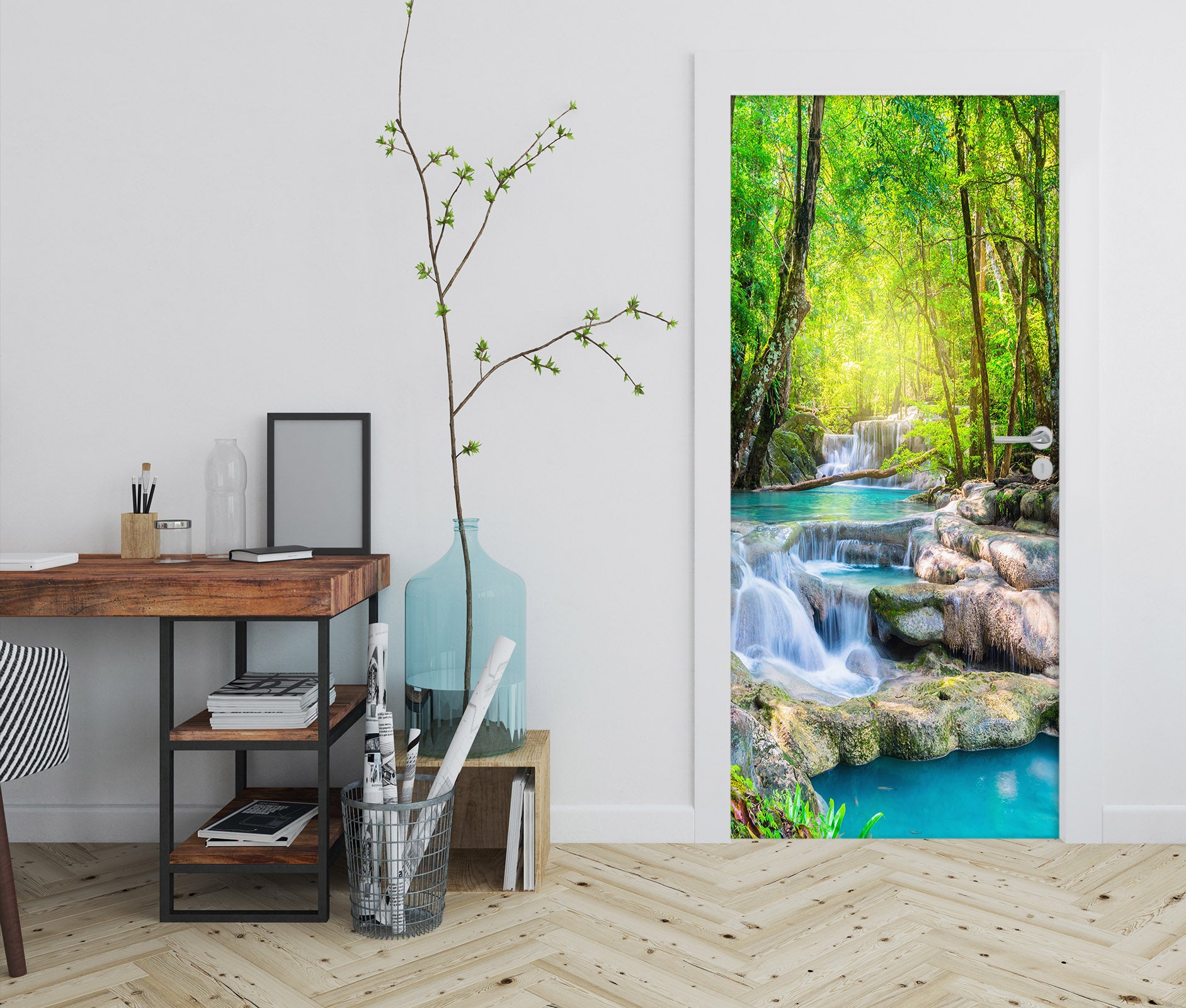 3D Forest Creek 24141 Door Mural