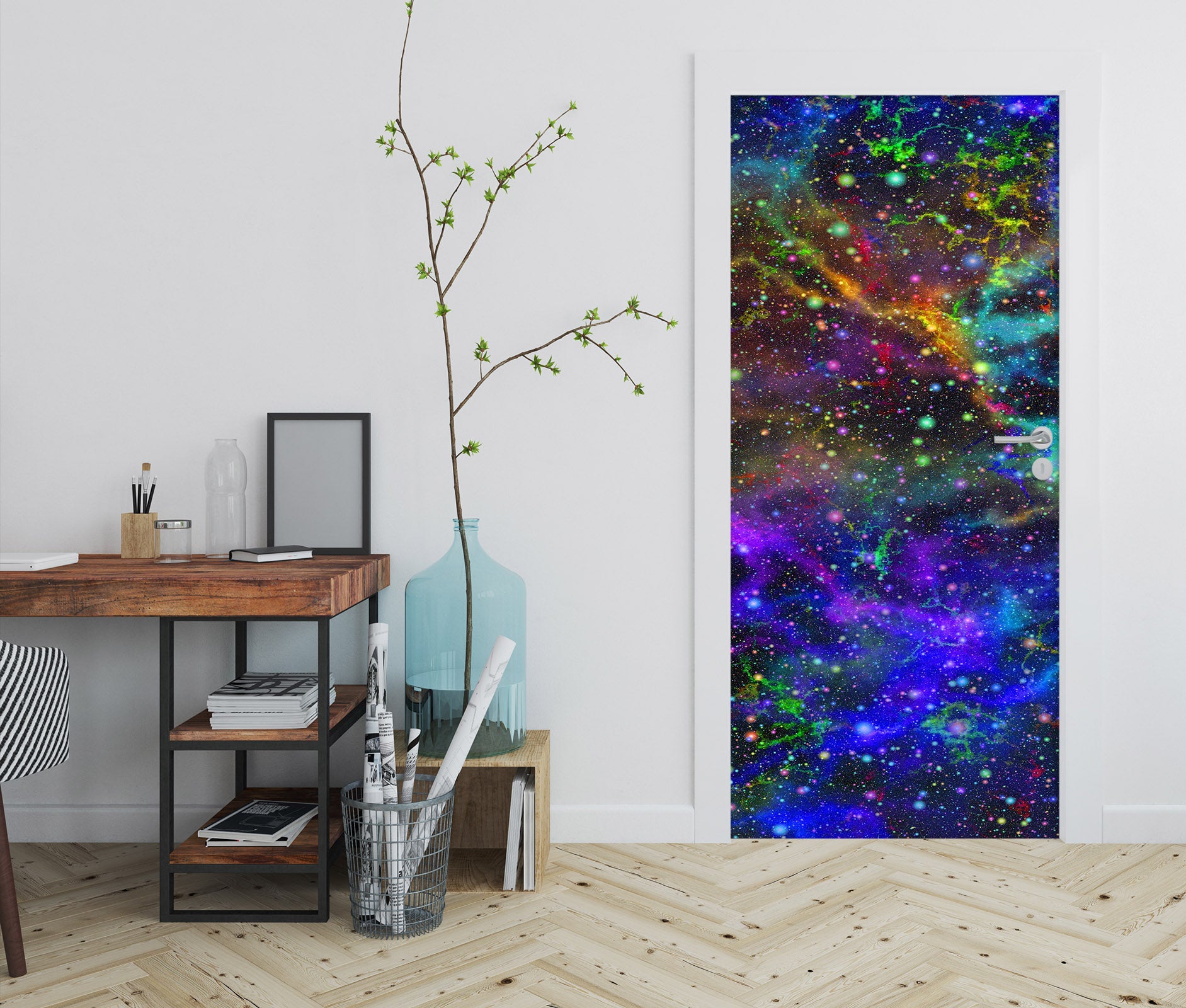 3D Colorful Starry Sky 25146 Door Mural