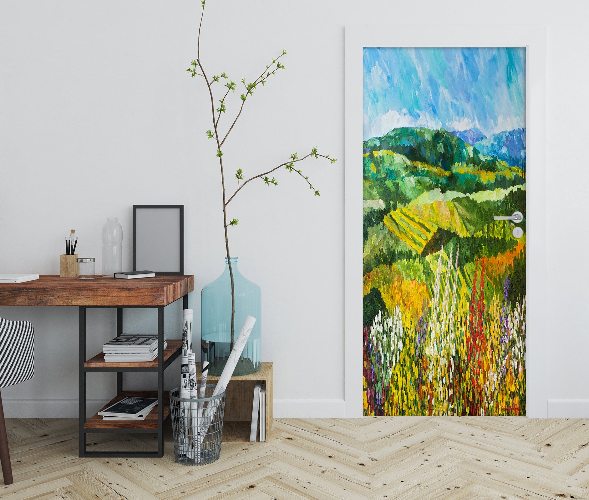 3D Flower Bush Hillside 93102 Allan P. Friedlander Door Mural