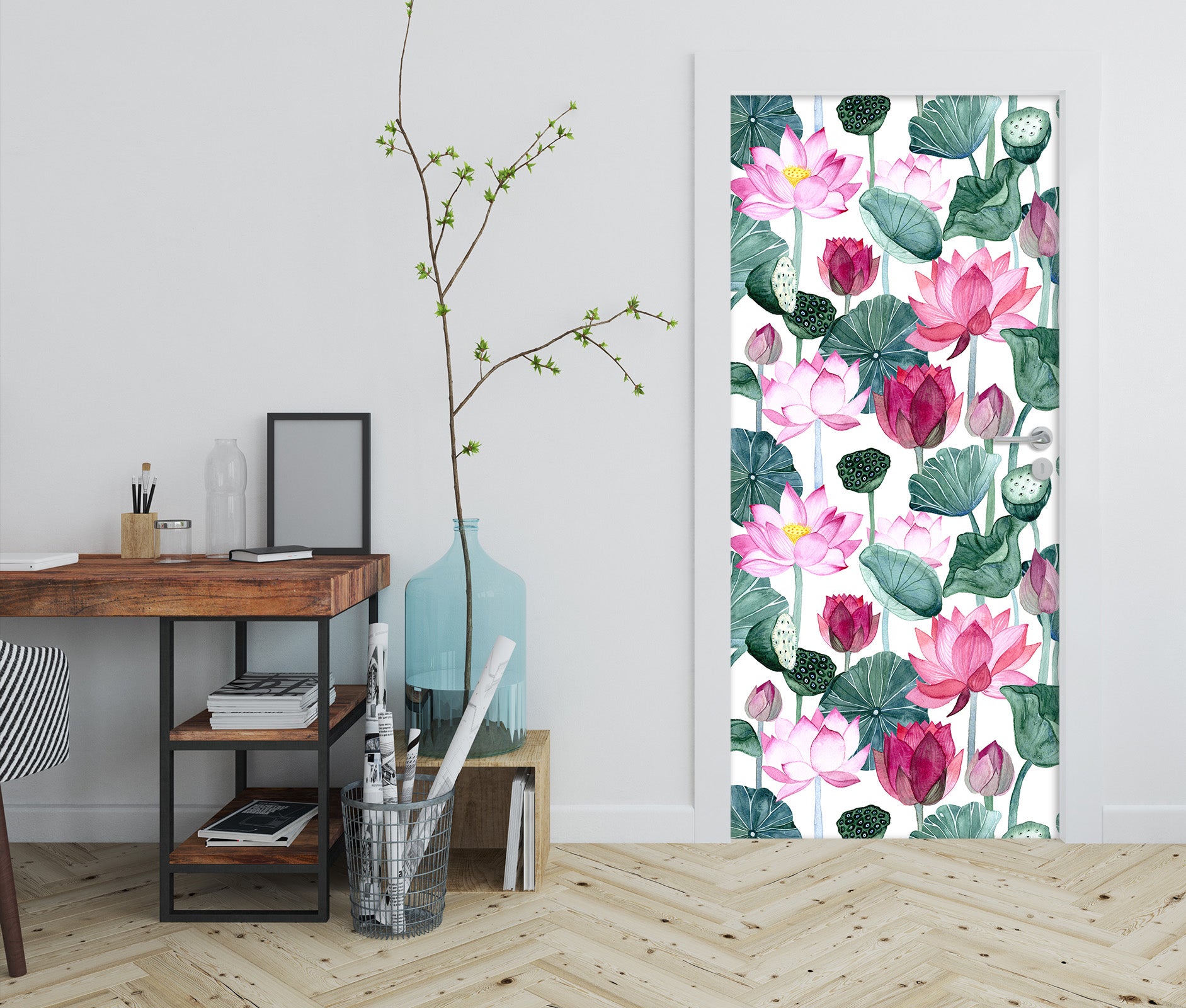 3D Lotus 25168 Door Mural