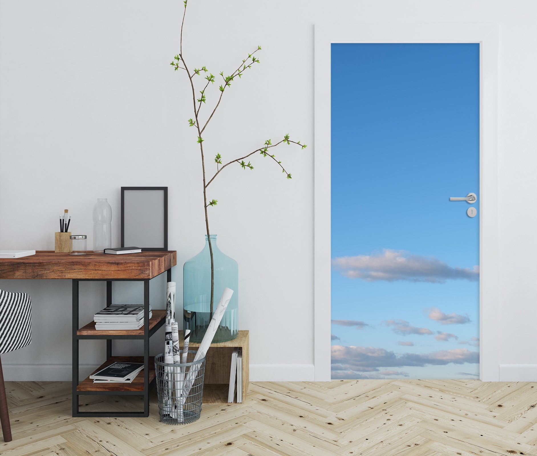 3D Sky Clouds 5142 Assaf Frank Door Mural