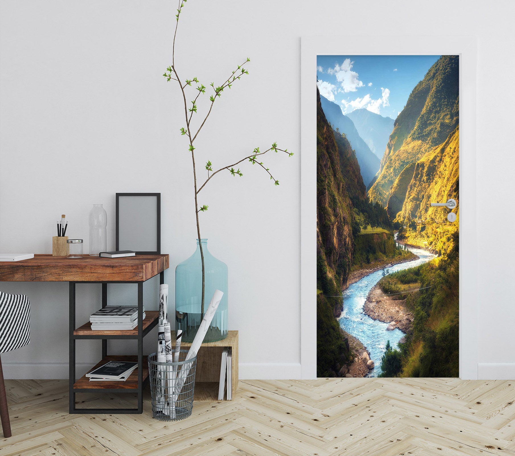 3D Mountains Rivers 24133 Door Mural