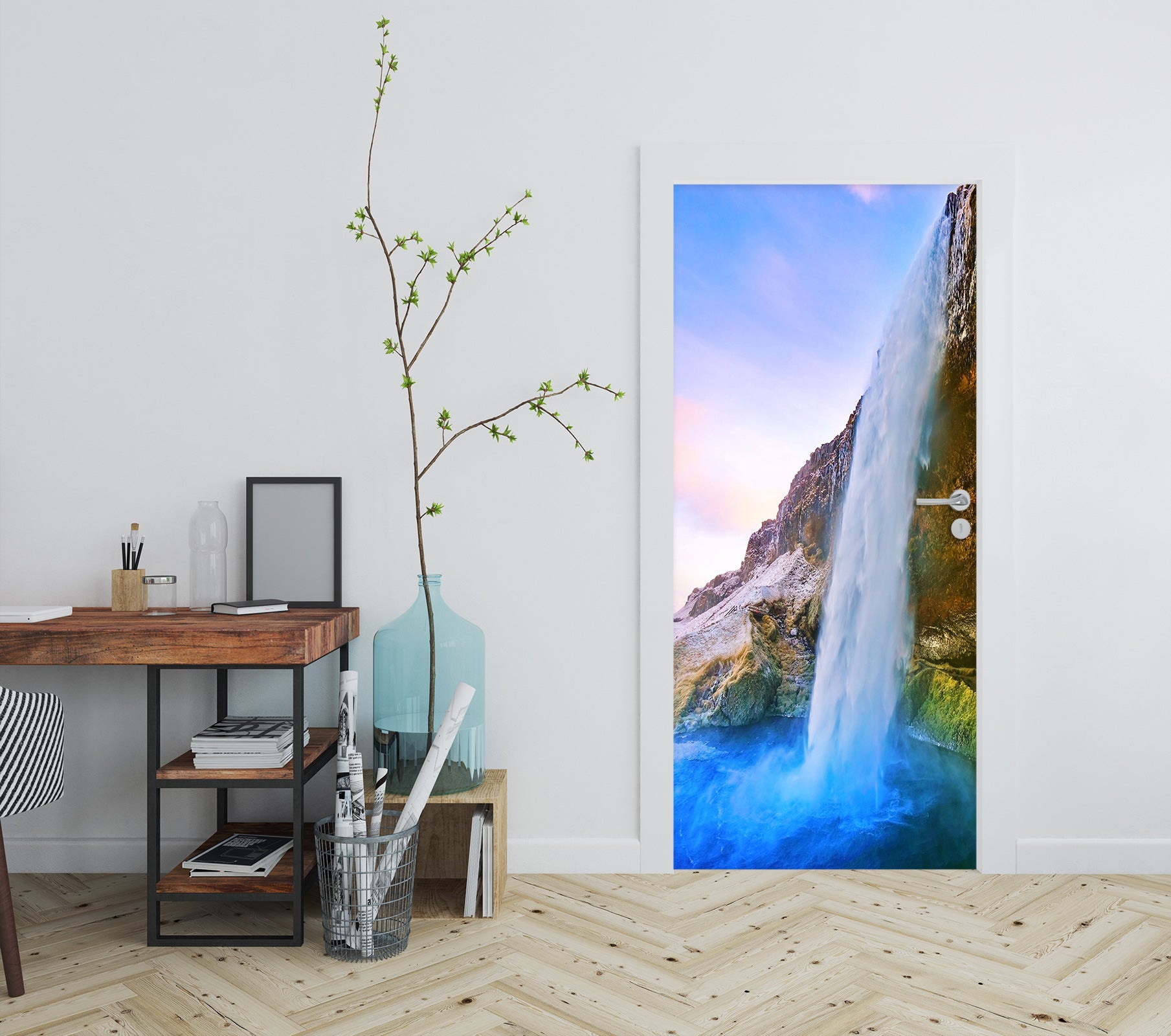 3D Rainbow Waterfall 24146 Door Mural
