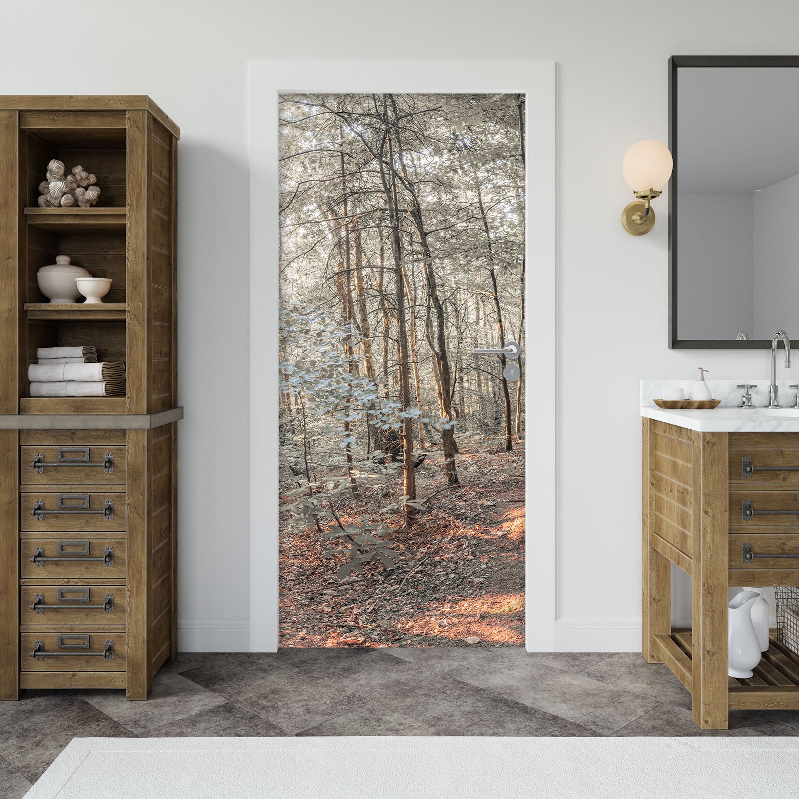 3D Small Trees 5080 Assaf Frank Door Mural