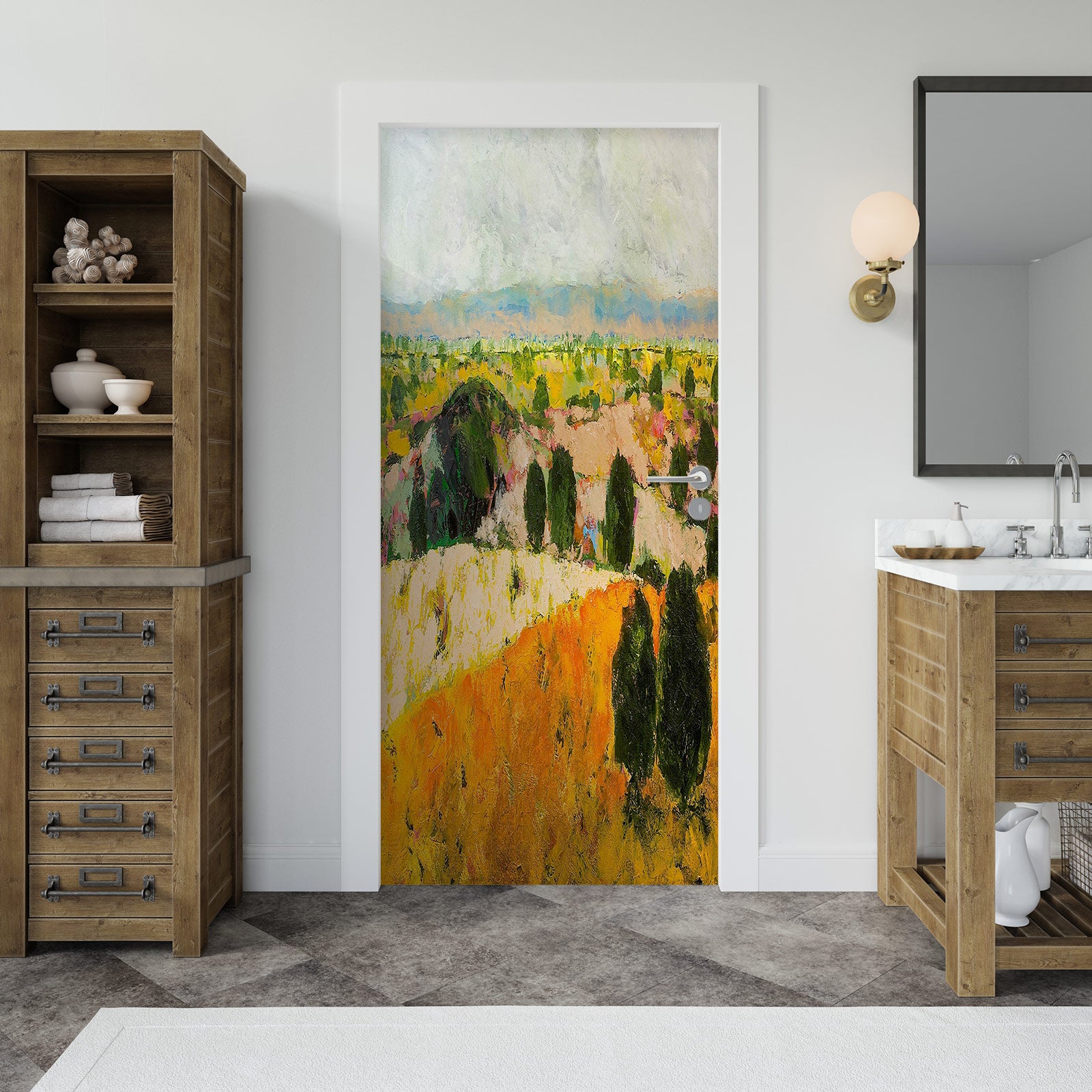 3D Field Hillside Trees 9358 Allan P. Friedlander Door Mural