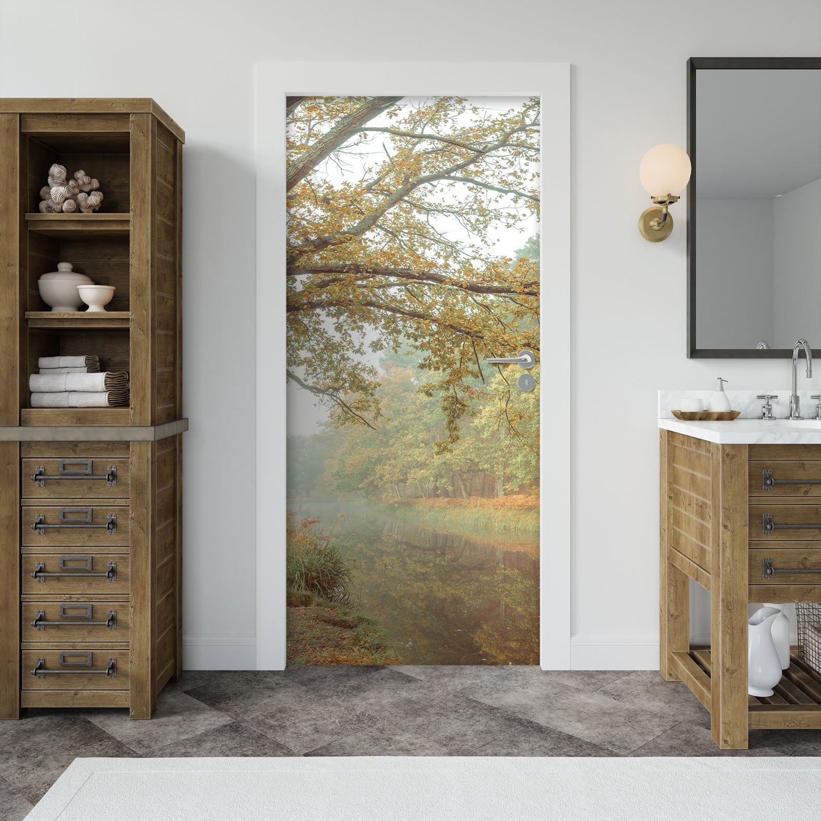 3D Autumn Rivers 5086 Assaf Frank Door Mural